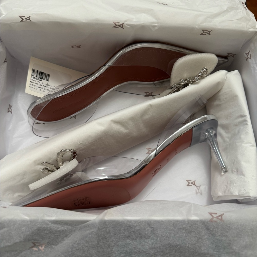 Amina Muaddi Clear Sling Back - Picture 2 of 8
